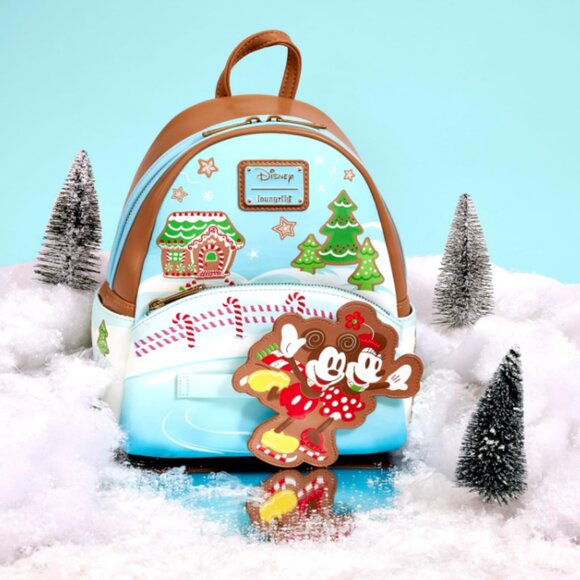 Loungefly Handbags - NEW Loungefly Disney Mickey and Minnie Ice Skating Holiday (Scented)